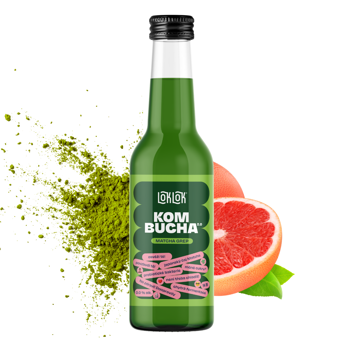 12x Loklok kombucha Matcha Grep 330ml